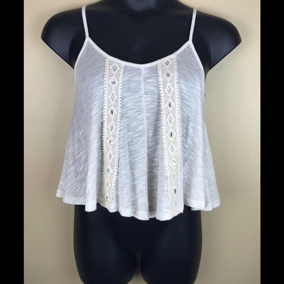 Papaya Tops - PAPAYA Tan Jeweled Crop Tank Top Sz Med